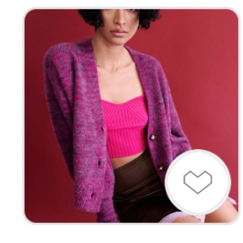 UO Thea Cardigan Pink and Gray